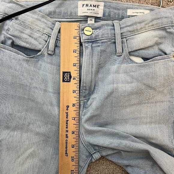 Frame Denim Blue Light Wash Distressed Le High Skinny Jeans Size 28 - Picture 12 of 12